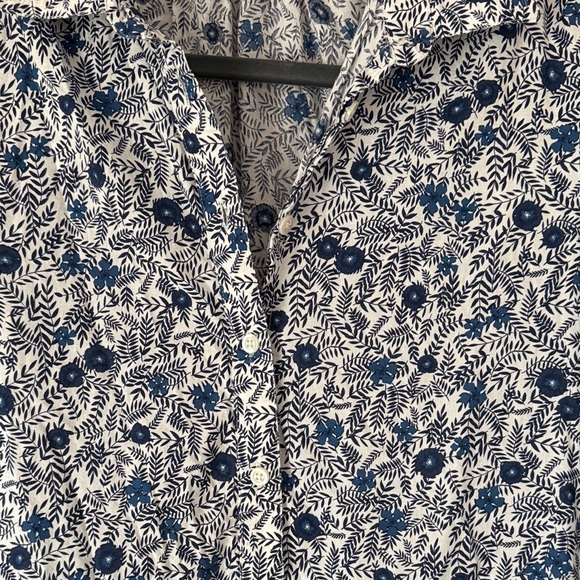 J. Crew Navy and White Floral Long Sleeve Dress - Picture 3 of 5